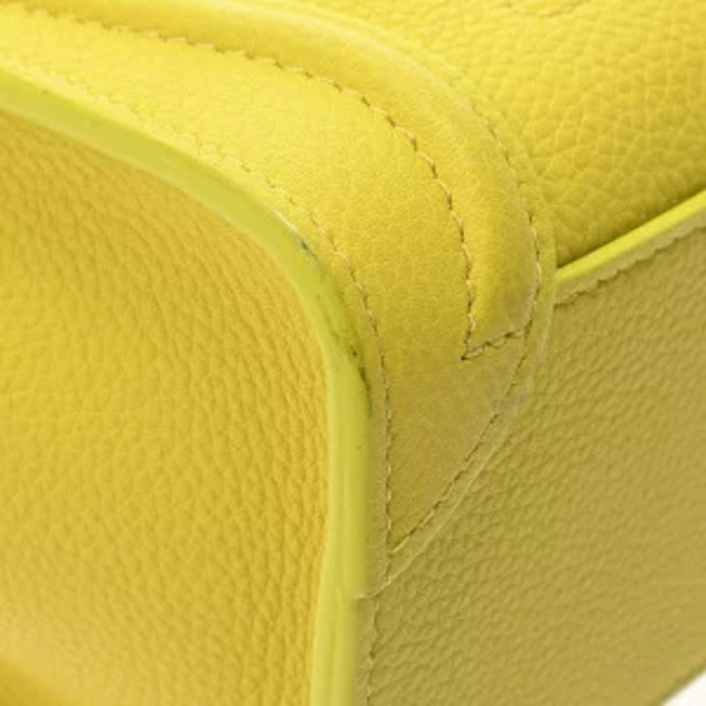 Celine Luggage Shopper Yellow Drummed Calf Leather Handbag - Picture 5 of 9